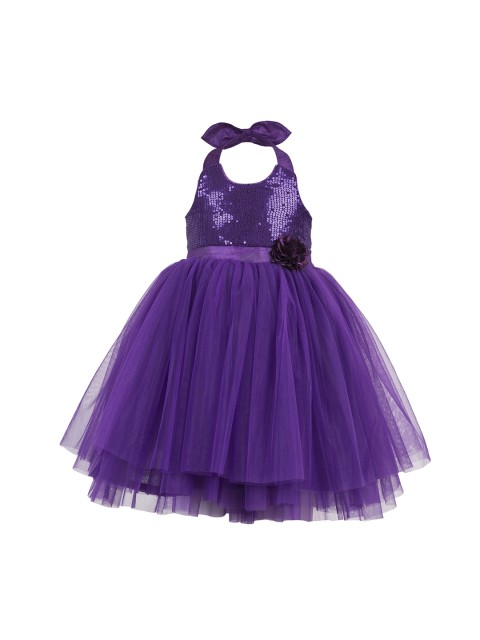 

Toy Balloon kids Girls Purple Embellished Fit and Flare Dress