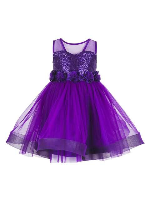 

Toy Balloon kids Girls Purple Embellished Fit and Flare Dress