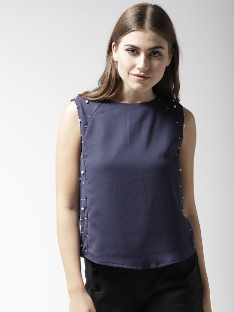 

QUIERO Women Navy Blue Solid Top