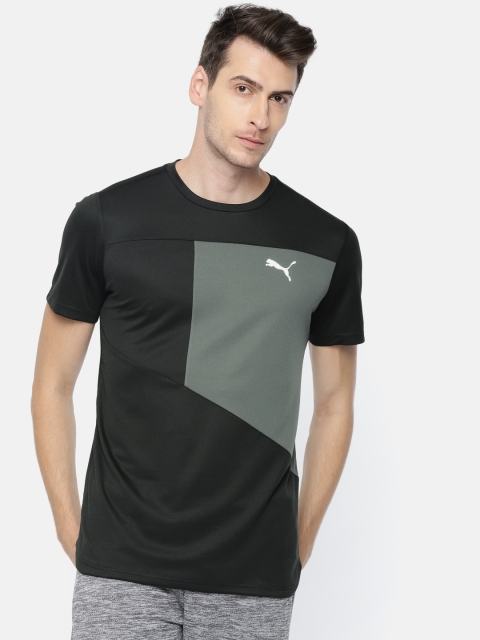 

Puma Men Black & Grey Colourblocked Run S/S Dry-Cell T-shirt