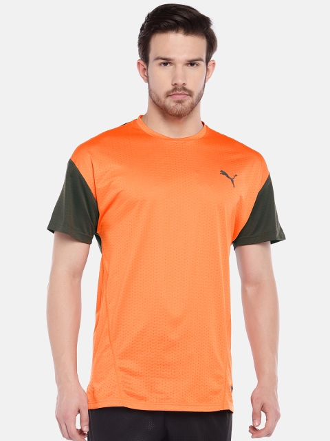 

Puma Men Orange & Green A.C.E Training T-shirt