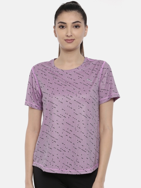

Puma Women Lavender & Black Printed S/S Graphic T-Shirt