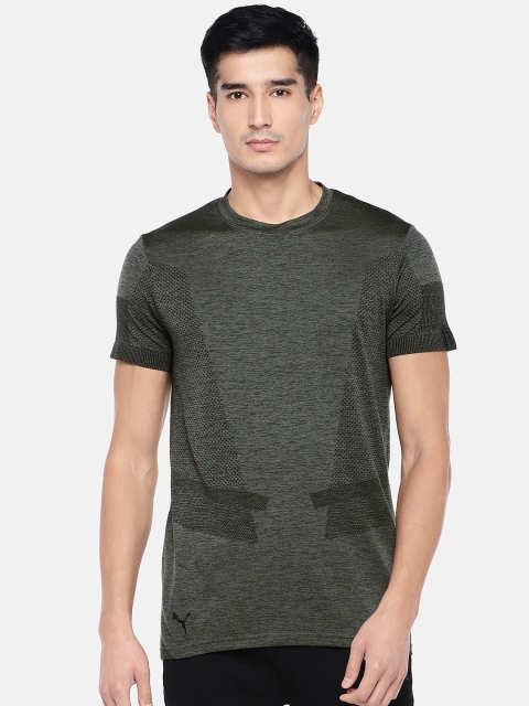 

PUMA Motorsport Men Olive Green & Black Printed Ferrari evoknit T-shirt
