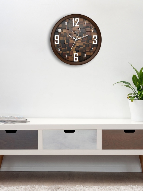 

Story@home Brown Round Embellished Analogue Wall Clock
