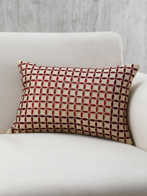 

Pure Home and Living Red Set of Single Checked Rectangle Cushion Cover