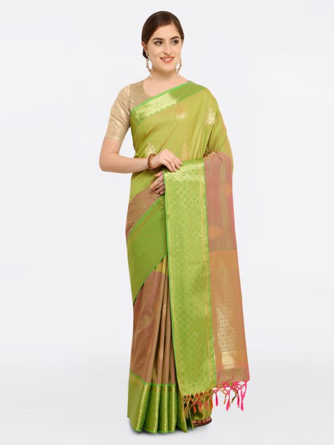 

Varkala Silk Sarees Green Silk Blend Woven Design Kanjeevaram Saree