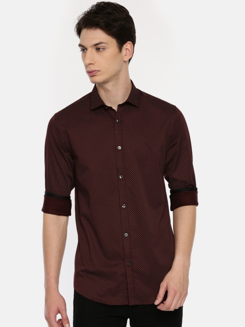 

Jack & Jones Men Maroon Slim Fit Printed Casual Shirt