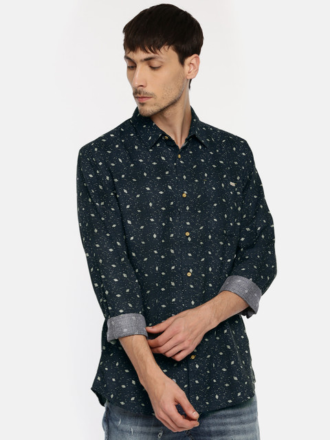 

Jack & Jones Men Navy Blue Slim Fit Printed Casual Shirt