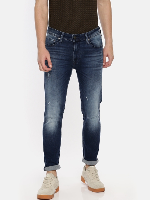 

Jack & Jones Men Blue Skinny Fit Low-Rise Mildly Distressed Jeans
