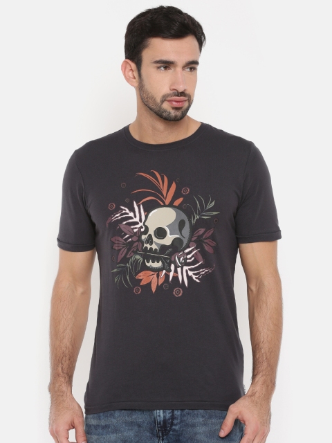 

Jack & Jones Men Navy Printed Slim Fit Round Neck T-shirt, Navy blue