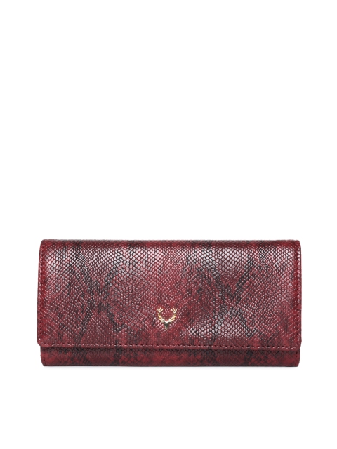 

Allen Solly Women Maroon Textured Three Fold Wallet