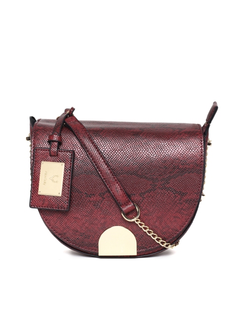 

Allen Solly Maroon Textured Sling Bag