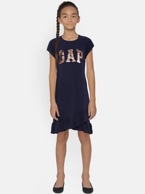 

GAP Girls' Logo Dress, Navy blue