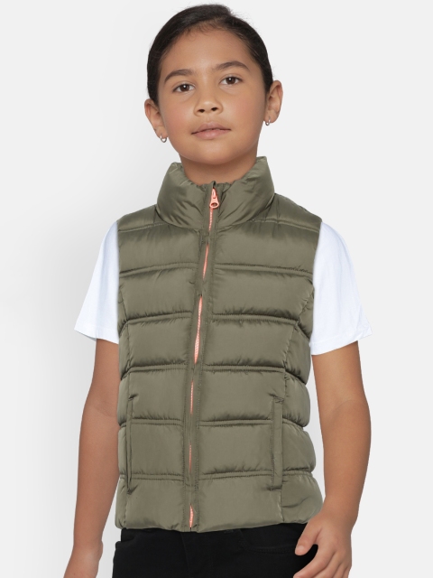 

GAP Girls' Cozy Puffer Vest, Olive