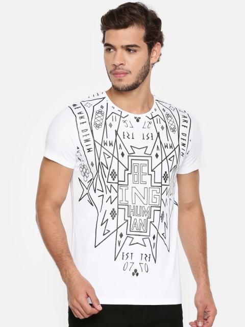 

Being Human Clothing Men White Printed T-shirt