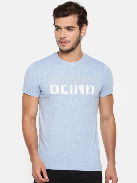 

Being Human Men Blue Printed Round Neck T-shirt