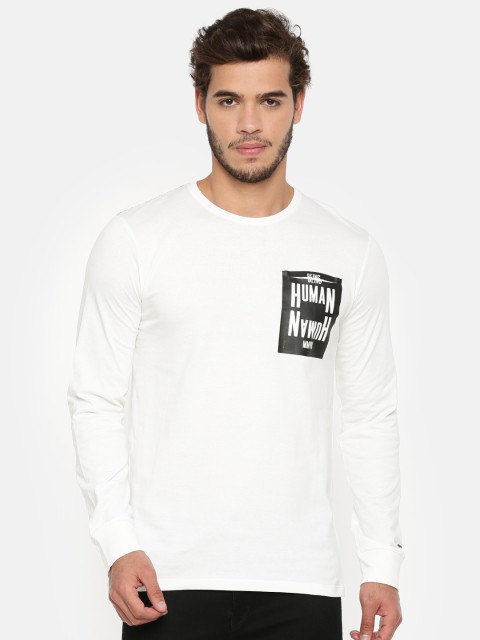 

Being Human Men Off-White Solid Round Neck Pure Cotton T-shirt