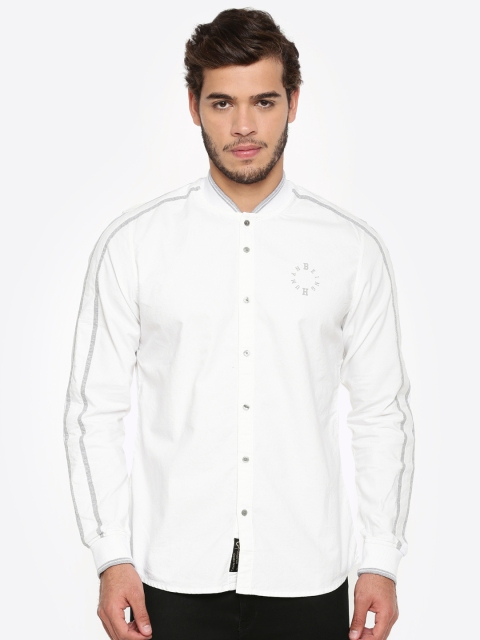 

Being Human Men White Regular Fit Solid Casual Shirt