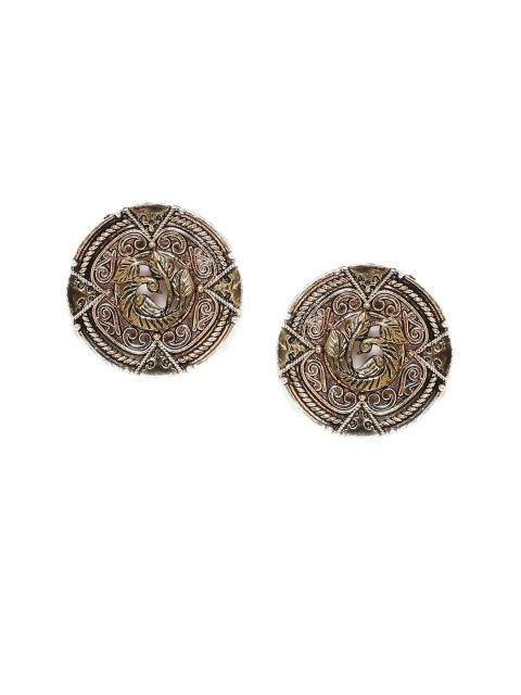 

Voylla Silver-Toned Rhodium-Plated Circular Studs