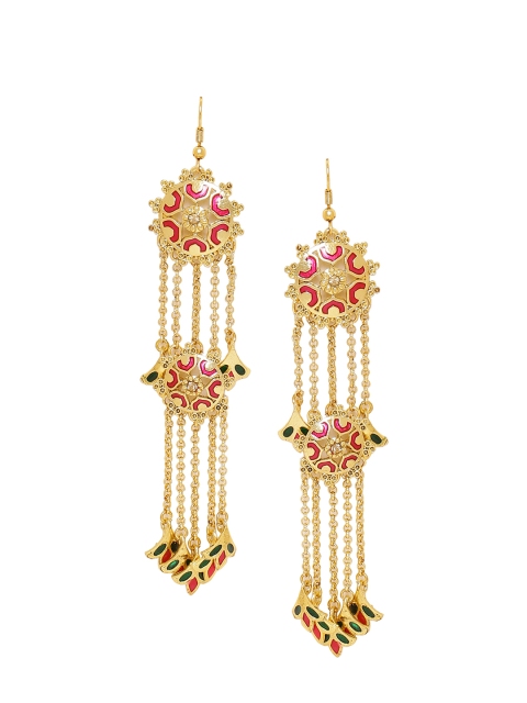 

Voylla Gold-Toned Contemporary Drop Earrings