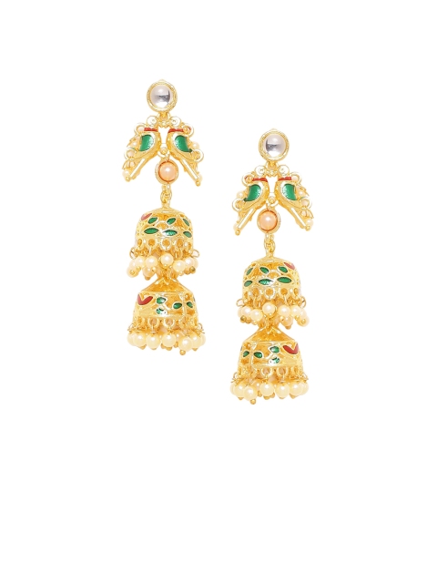 

Voylla Gold-Plated Dome Shaped Jhumkas