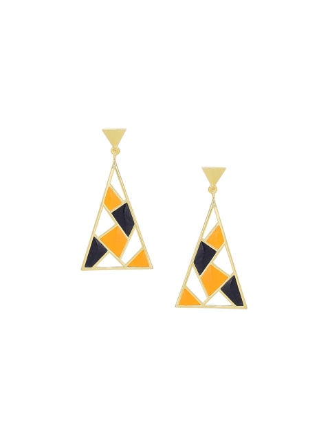 

Voylla Gold-Plated Triangular Drop Earrings