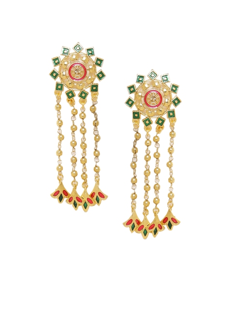 

Voylla Gold-Toned Contemporary Drop Earrings