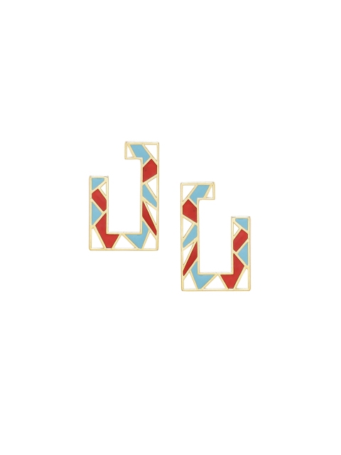 

Voylla Gold-Toned Contemporary Drop Earrings