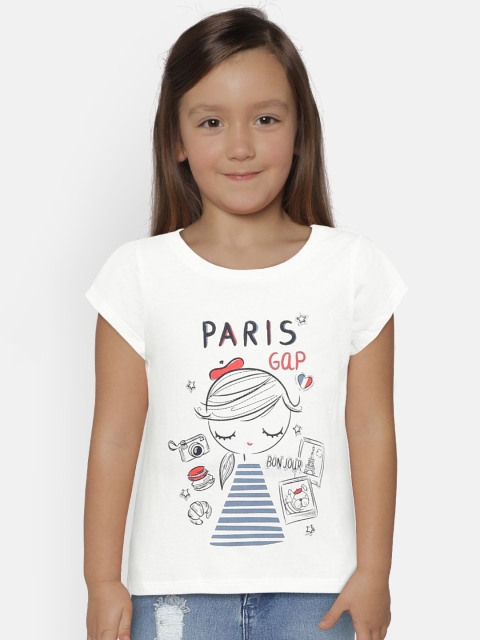 

GAP Girls' White Graphic Print T-shirt