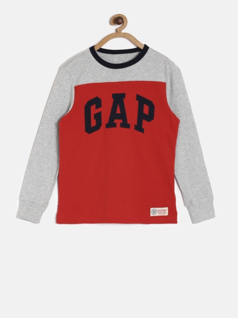 

GAP Boys' Logo Graphic Colorblocked Tee, Red