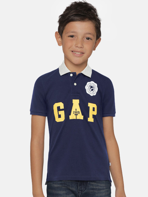 

GAP Boys' Short Sleeve Logo Polo Shirt, Navy blue