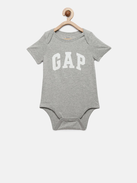 

GAP Boy's Grey Logo Short Sleeve Bodysuit