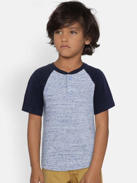 

GAP Boys' Blue Henley Short Sleeve T-Shirt