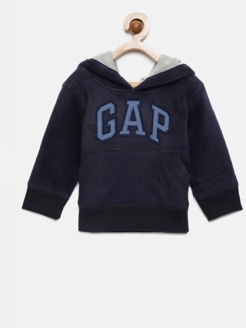 

GAP Boys' Navy Blue Logo Hoodie Sweatshirt in Fleece