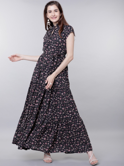 

Tokyo Talkies Women Navy Blue Printed Maxi Dress