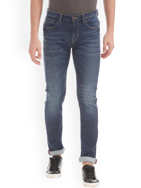 

Arrow Blue Jean Co. Men Blue Skinny Fit Mid-Rise Clean Look Stretchable Jeans