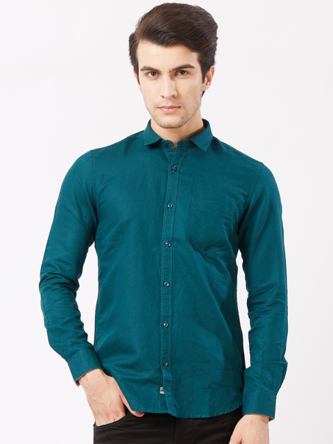 

Killer Men Teal Green Comfort Slim Fit Solid Casual Shirt