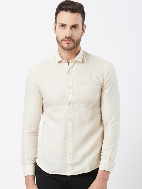 

Killer Men Cream-Coloured Comfort Slim Fit Solid Casual Shirt
