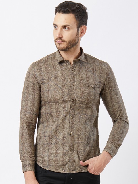 

Killer Men Brown Comfort Slim Fit Printed Casual Shirt