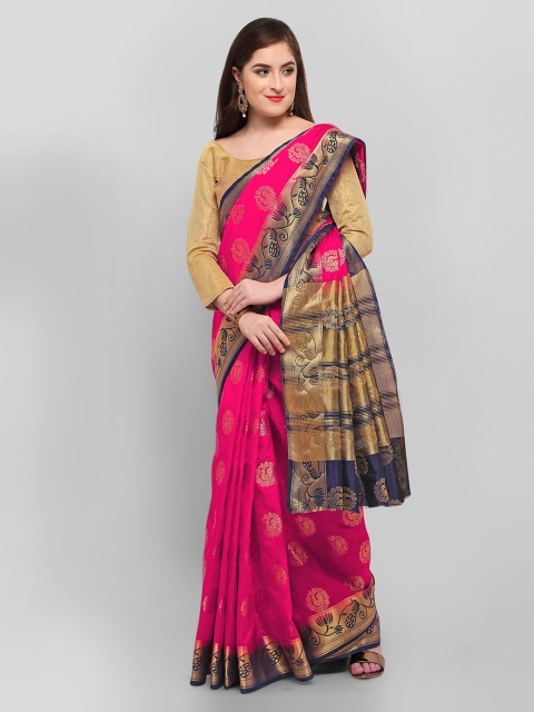 

Rajnandini Fuchsia Silk Blend Woven Design Kanjeevaram Saree