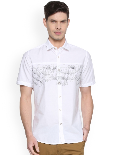 

Van Heusen Sport Men White & Black Slim Fit Printed Casual Shirt