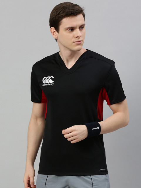 

Canterbury Men Black Solid V-Neck T-shirt