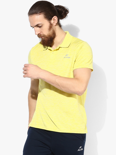 

Alcis Men Yellow Solid Polo Collar T-shirt