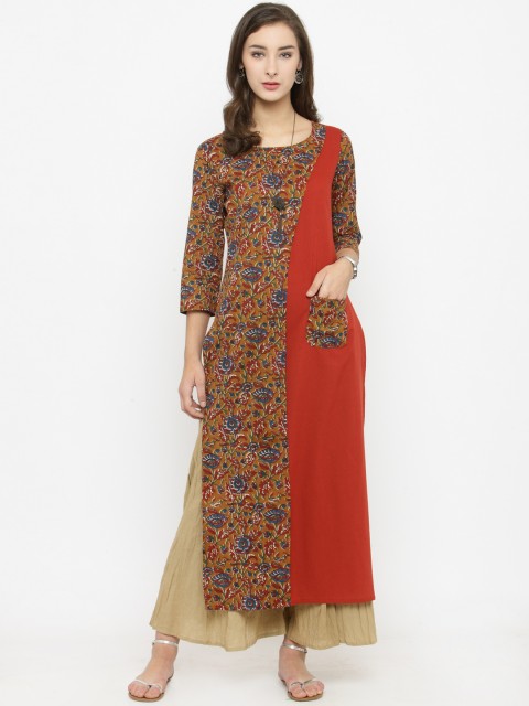 

Varanga Women Rust & Beige Printed Kurta with Palazzos