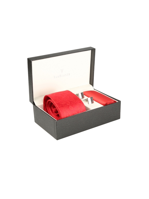 

Van Heusen Men Red & Silver-Toned Accessory Gift Set