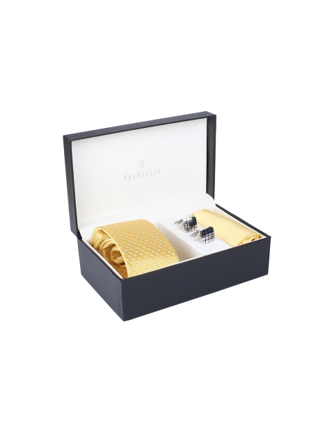 

Van Heusen Men Yellow & Silver-Toned Accessory Gift Set