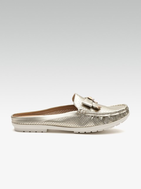 

Carlton London Women Gold-Toned Perforated Flats