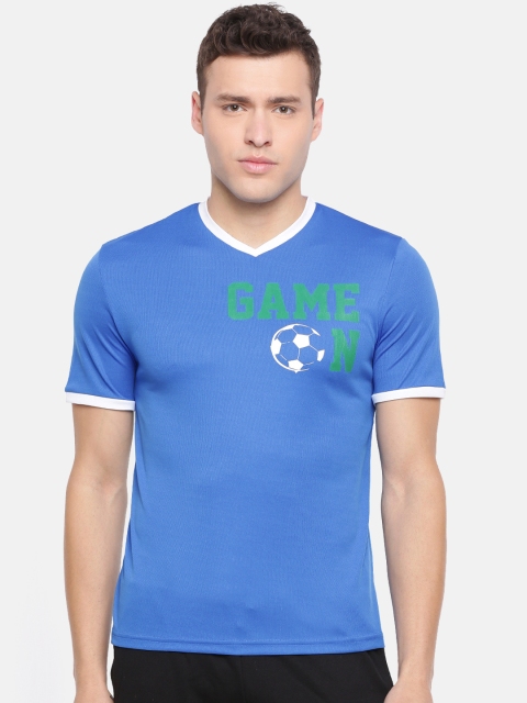 

Alcis Men Blue Printed V-Neck T-shirt