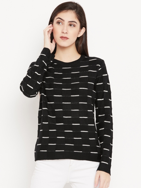 

Cayman Women Black & White Checked Woollen Pullover