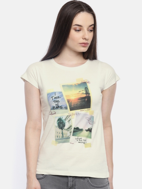 

Wrangler Women Off-White Printed T-shirt